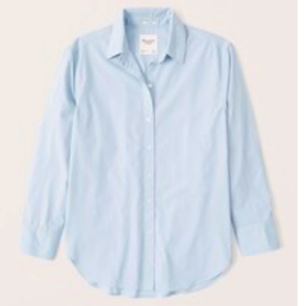 Abercrombie 90s Oversized Button-Up Shirt XS new with tags blue